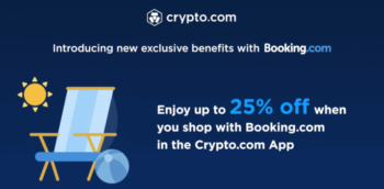 Z aplikacją Crypto.com możesz dostać 25% zniżki na rezerwacje booking.com
